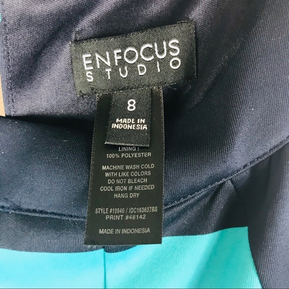 Enfocus Studio Blue and White Dress - Size 8 - Picture 7 of 8